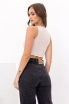 BIANCA RIBBED GARTER TANK - Ecozini