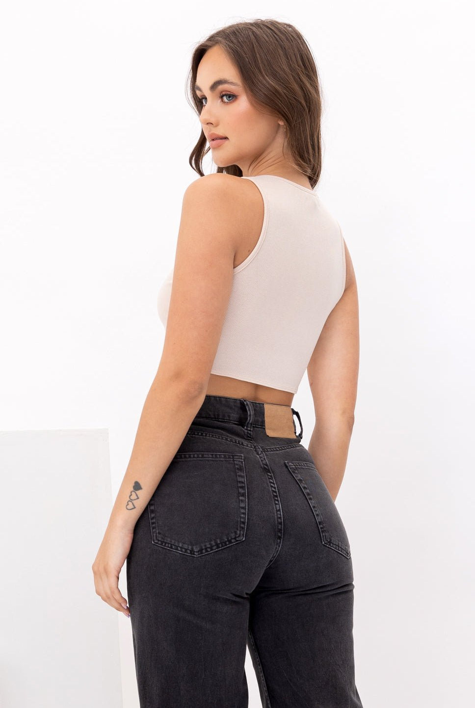 BIANCA RIBBED GARTER TANK - Ecozini