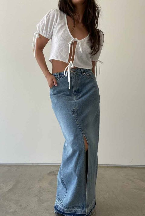 DAKOTA DENIM MAXI SKIRT - Ecozini