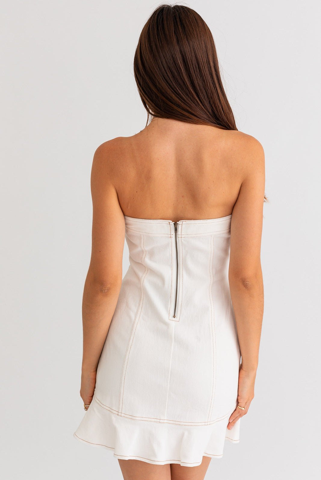 HARMONY STRETCH DENIM MINI DRESS - Ecozini