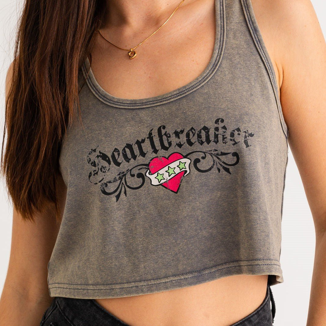 HEARTBREAKER GRAPHIC CROP TOP - Ecozini