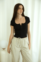 JADE HOOK & EYE RIB TEE - Ecozini