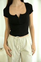 JADE HOOK & EYE RIB TEE - Ecozini