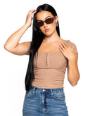 JADE HOOK & EYE RIB TEE - Ecozini