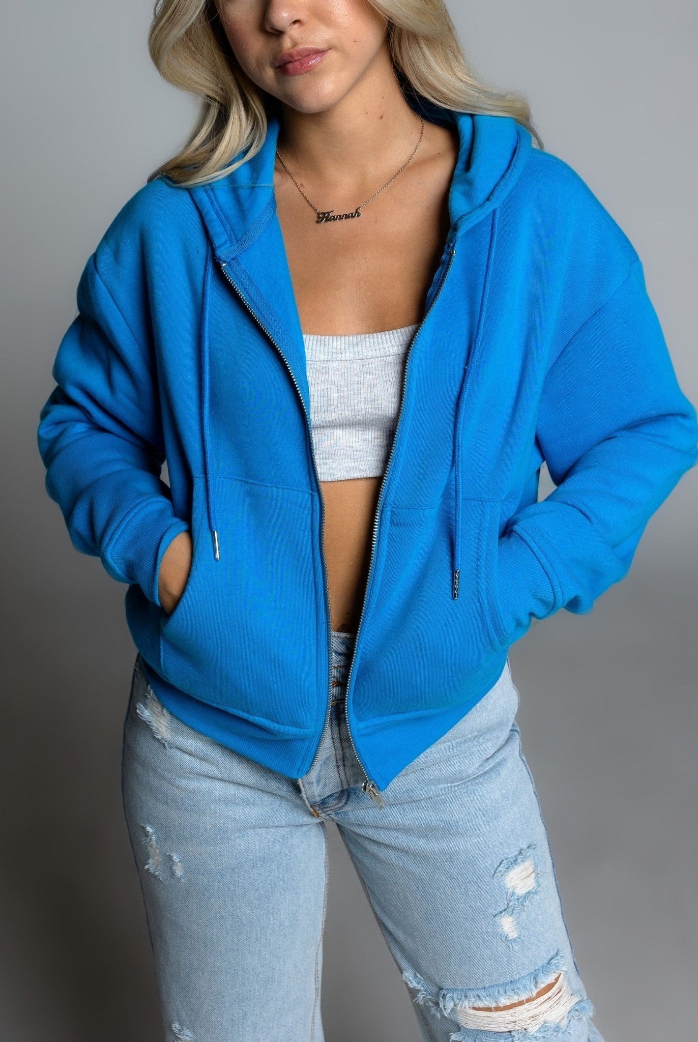 LAYER ME FLEECE CROP ZIP HOODIE - Ecozini