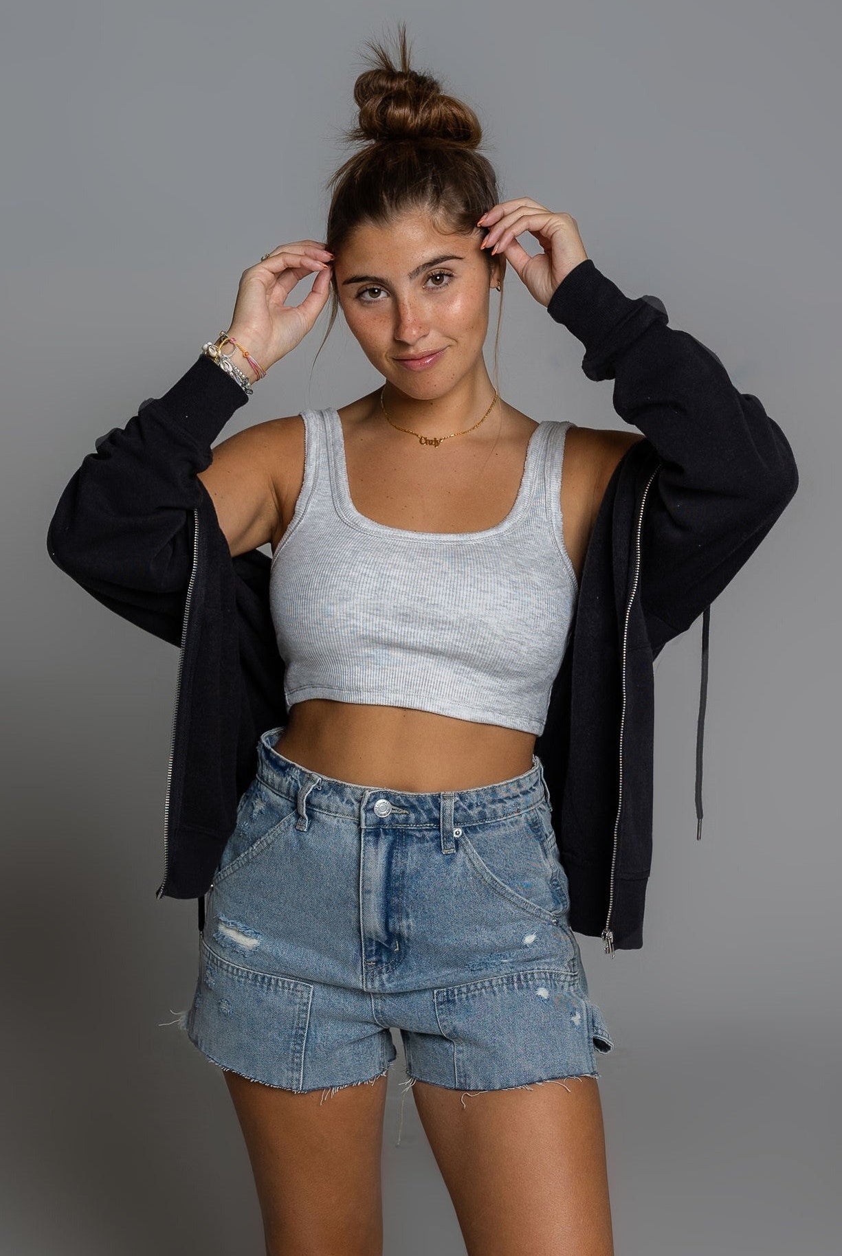 LAYER ME FLEECE CROP ZIP HOODIE - Ecozini