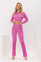 MADDY TWO TONE KNIT FLARE PANT - Ecozini