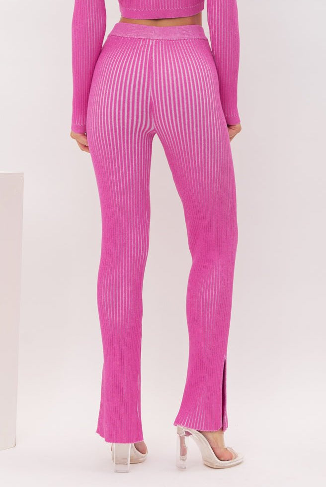 MADDY TWO TONE KNIT FLARE PANT - Ecozini
