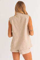 NELL OVERSIZED SLEEVELESS BLAZER - Ecozini