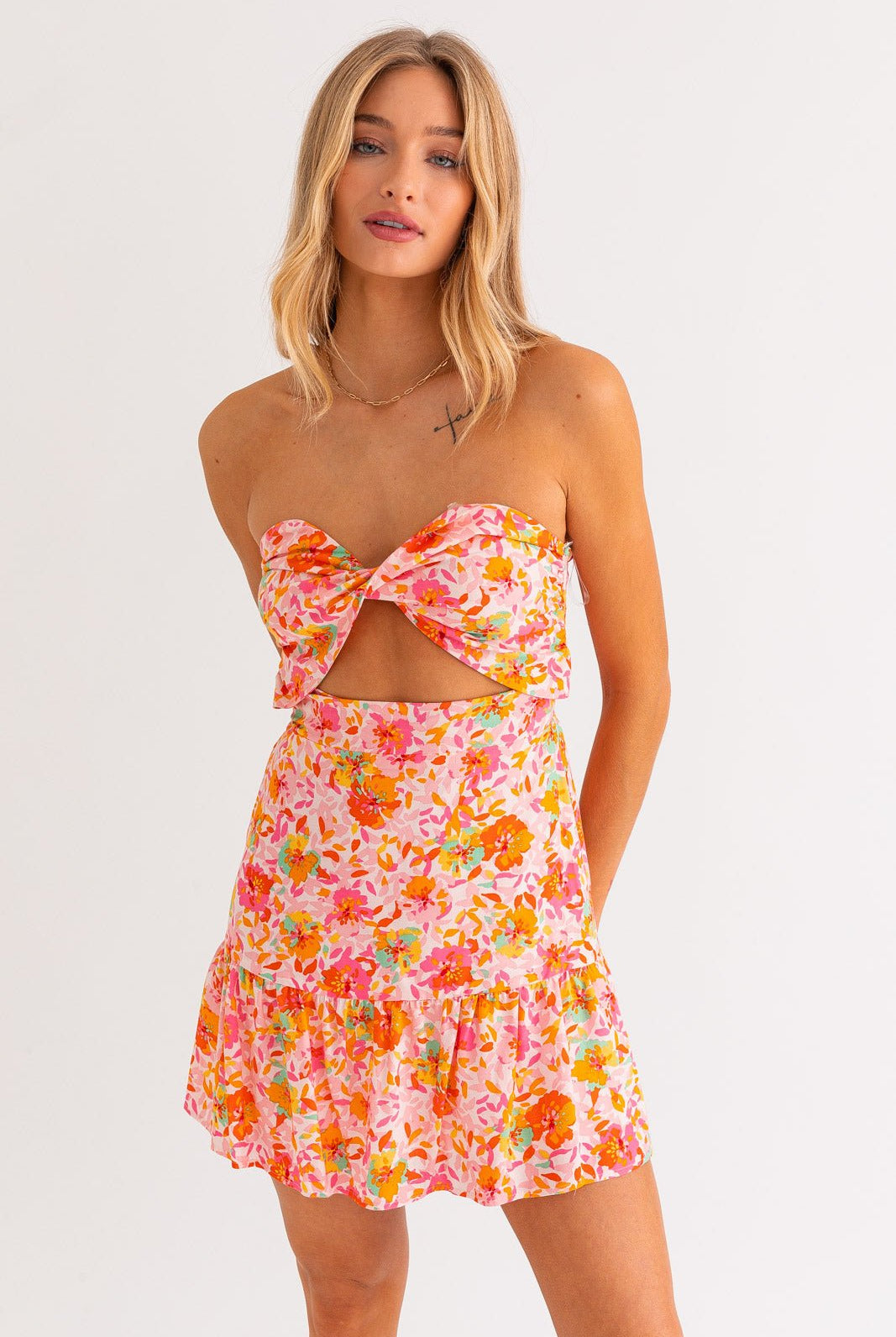 POPPY FLORAL TUBE DRESS - Ecozini