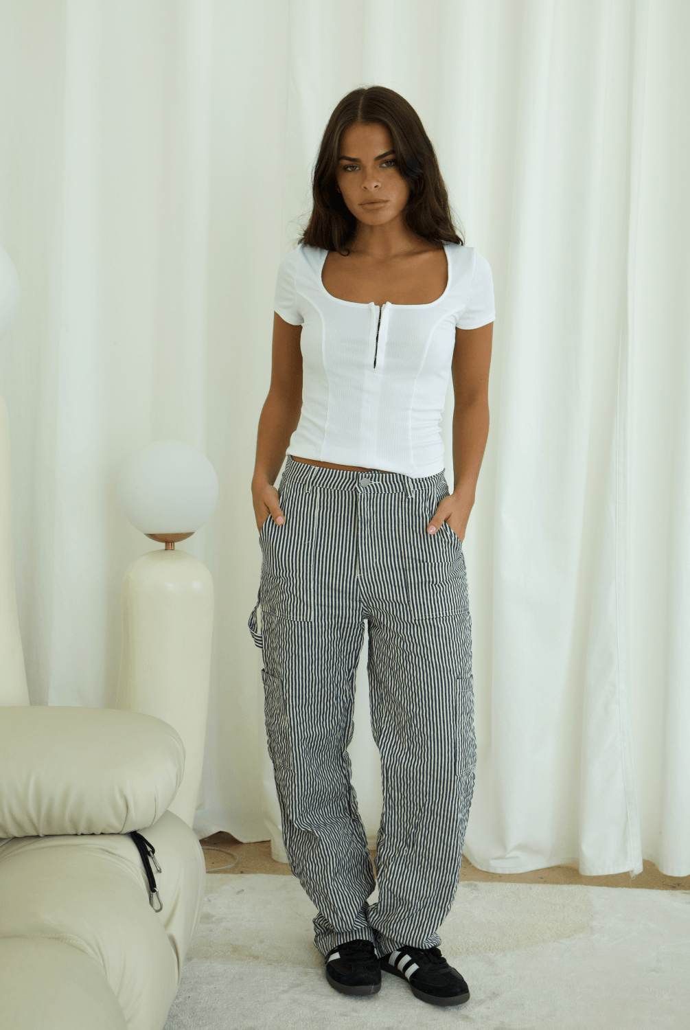 RAILWAYS WIDE LEG CARGO PANT - Ecozini